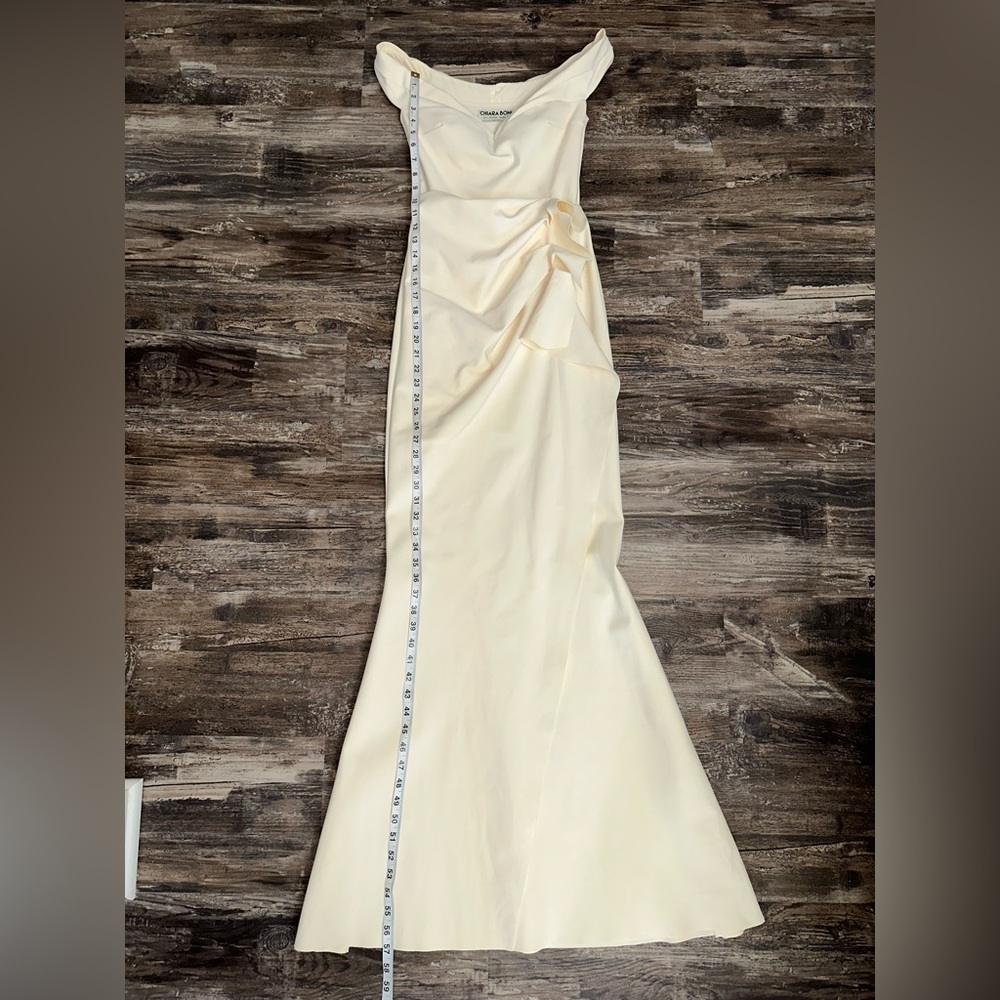 Chiara Boni La Petite Robe Radoslava Off-The-Shoulder Wrap Cream Gown Size 4 - Picture 8 of 12